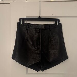 Princess Polly Black Leather Women's Mini Shorts
